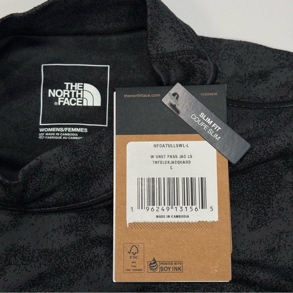 NWT New North Face Women's Sunset Pass Jacquard Large L Long-Sleeve Shirt Base - Picture 4 of 5